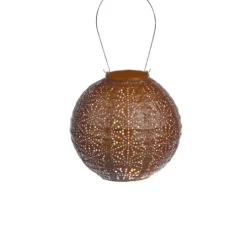 Kirkland's Home Copper Sashiko Round Hanging Led Outdoor Lantern- Outdoor Lighting