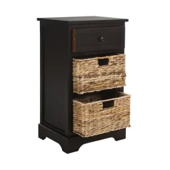Kirkland's Home Cora Accent Table With Woven Storage Baskets- Accent & End Tables