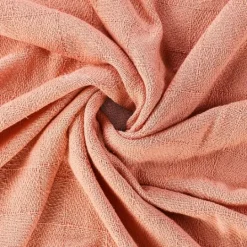 Kirkland's Home Coral Checkered Weave Fringe Throw- Blankets & Throws