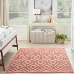 Kirkland's Home Coral Diamond Indoor/Outdoor Area Rug, 5X7- Outdoor Rugs