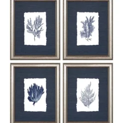 Kirkland's Home Coral 4-Pc. Silver Framed Art Print Set- Framed Art