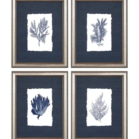 Kirkland's Home Coral 4-Pc. Silver Framed Art Print Set- Framed Art