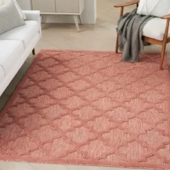 Kirkland's Home Coral Trellis Indoor/Outdoor Area Rug, 6X9- Outdoor Rugs
