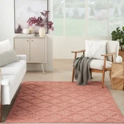 Kirkland's Home Coral Trellis Indoor/Outdoor Area Rug, 6X9- Outdoor Rugs