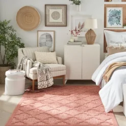 Kirkland's Home Coral Trellis Indoor/Outdoor Area Rug, 6X9- Outdoor Rugs
