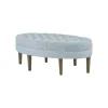 Kirkland's Home Cory Tufted Dusty Linen Ottoman- Benches & Ottomans