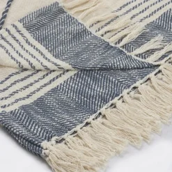 Kirkland's Home Cotton Diamond Geometric Fringe Throw- Blankets & Throws