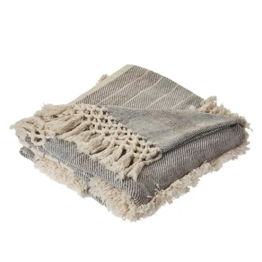 Kirkland's Home Cotton Fringe Eclectic Tufted Throw- Blankets & Throws