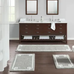 Kirkland's Home Cotton Tufted Bath Mat With Border, 30 In.- Bathroom Rugs