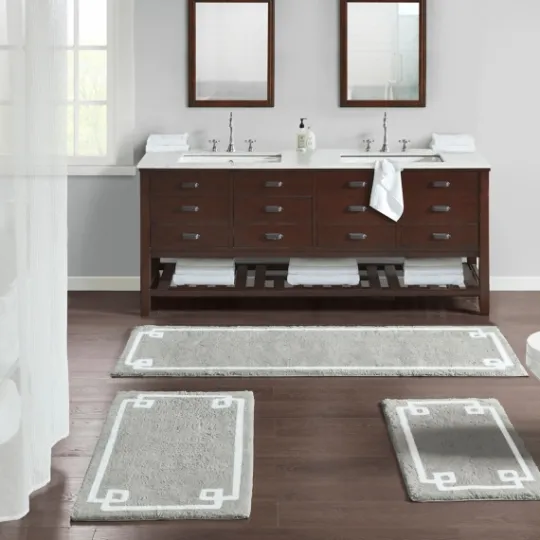Kirkland's Home Cotton Tufted Bath Mat With Border, 30 In.- Bathroom Rugs