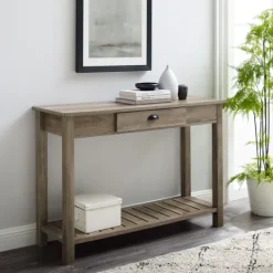 Kirkland's Home Country Style Washed Console Table- Console Tables