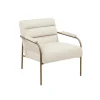 Kirkland's Home Cream And Gold Channeled Accent Chair- Accent Chairs