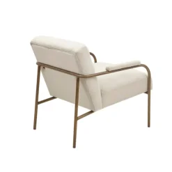 Kirkland's Home Cream And Gold Channeled Accent Chair- Accent Chairs