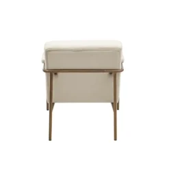 Kirkland's Home Cream And Gold Channeled Accent Chair- Accent Chairs