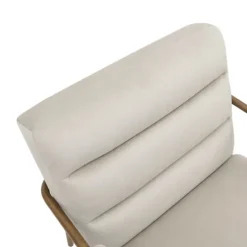 Kirkland's Home Cream And Gold Channeled Accent Chair- Accent Chairs