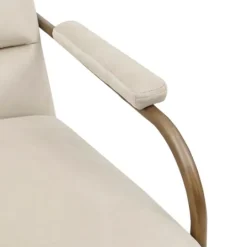 Kirkland's Home Cream And Gold Channeled Accent Chair- Accent Chairs