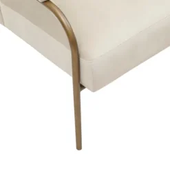 Kirkland's Home Cream And Gold Channeled Accent Chair- Accent Chairs