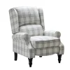 Kirkland's Home Cream And Gray Plaid Traditional Recliner- Accent Chairs