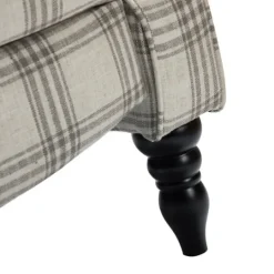 Kirkland's Home Cream And Gray Plaid Traditional Recliner- Accent Chairs
