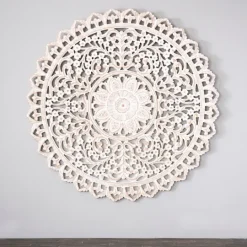 Kirkland's Home Cream And Natural Ornate Medallion Wall Plaque- Wall Plaques