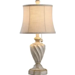 Kirkland's Home Cream And Off-White Table Lamp- Table Lamps