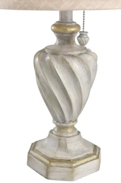 Kirkland's Home Cream And Off-White Table Lamp- Table Lamps