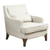 Kirkland's Home Cream And White Contrast Welting Accent Chair- Accent Chairs