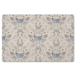 Kirkland's Home Cream Botanical Butterfly Floor Mat- Kitchen & Floor Mats