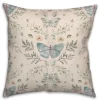 Kirkland's Home Cream Botanical Butterfly Throw Pillow- Pillows