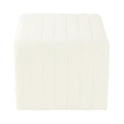 Kirkland's Home Cream Boucle Arch Ottoman- Benches & Ottomans