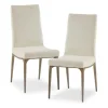 Kirkland's Home Cream Bronze Metal Base Dining Chairs, Set Of 2- Dining Chairs