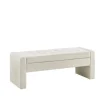 Kirkland's Home Cream Button Tufted Upholstered Storage Bench- Benches & Ottomans