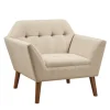 Kirkland's Home Cream Button Tufted Upholstered Accent Chair- Accent Chairs