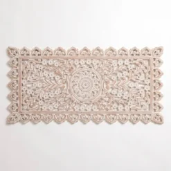 Kirkland's Home Cream Carved Wooden Wall Plaque- Wall Plaques
