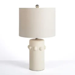 Kirkland's Home Cream Ceramic Knobs Table Lamp- Table Lamps