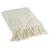 Kirkland's Home Cream Chenille Fringe Throw- Blankets & Throws
