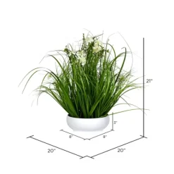 Kirkland's Home Cream Cosmos And Grass In White Pot, 21 In.- Arrangements & Greenery