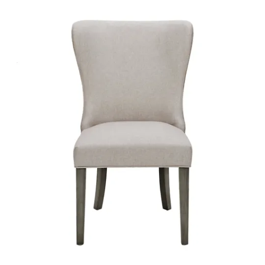 Kirkland's Home Cream Curved Back Upholstered Dining Chair- Dining Chairs