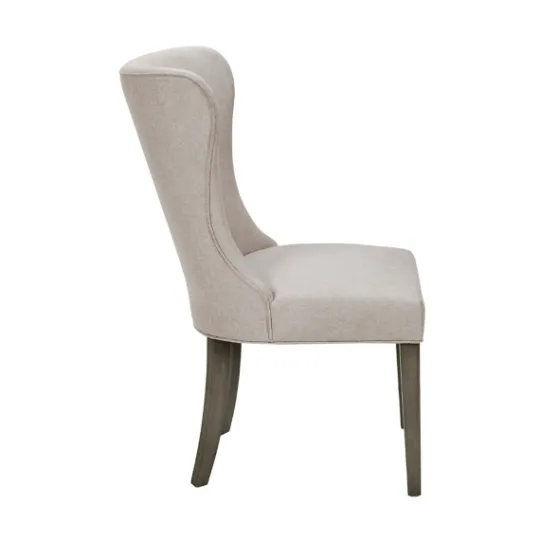 Kirkland's Home Cream Curved Back Upholstered Dining Chair- Dining Chairs