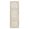 Kirkland's Home Cream Distressed Carved Floral Wall Plaque- Wall Plaques