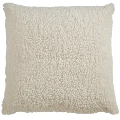 Kirkland's Home Cream Faux Lamb Fur Pillow- Pillows