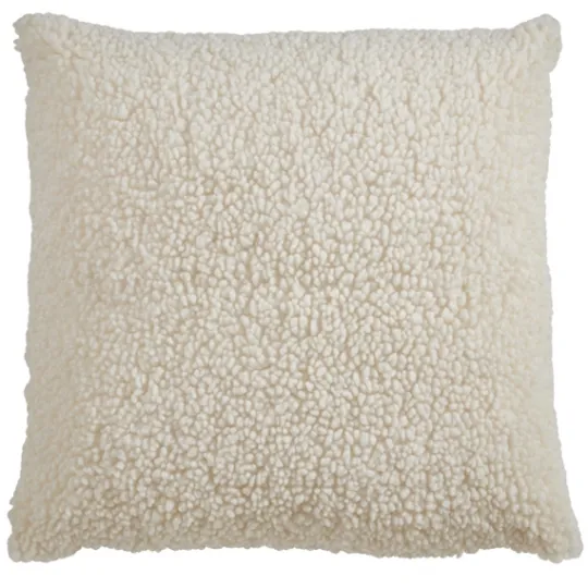 Kirkland's Home Cream Faux Lamb Fur Pillow- Pillows