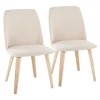 Kirkland's Home Cream Faux Leather Wood Dining Chairs, Set Of 2- Dining Chairs