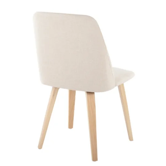 Kirkland's Home Cream Faux Leather Wood Dining Chairs, Set Of 2- Dining Chairs