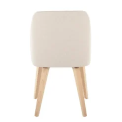 Kirkland's Home Cream Faux Leather Wood Dining Chairs, Set Of 2- Dining Chairs