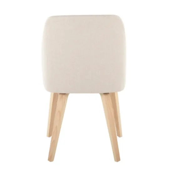 Kirkland's Home Cream Faux Leather Wood Dining Chairs, Set Of 2- Dining Chairs