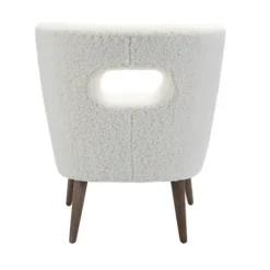 Kirkland's Home Cream Fluffy Wingback Accent Chair- Accent Chairs