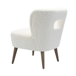 Kirkland's Home Cream Fluffy Wingback Accent Chair- Accent Chairs