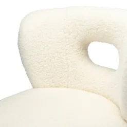 Kirkland's Home Cream Fluffy Wingback Accent Chair- Accent Chairs