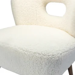 Kirkland's Home Cream Fluffy Wingback Accent Chair- Accent Chairs
